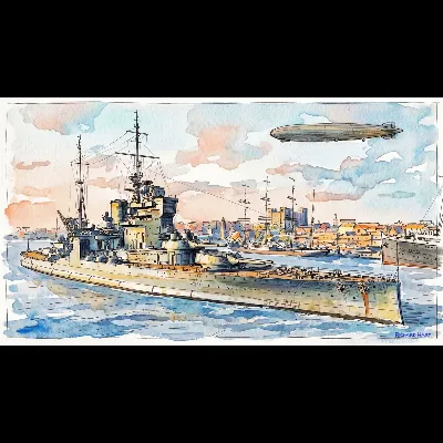 WWI Ship leaving Boston