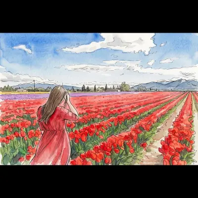 Woman in Tulips