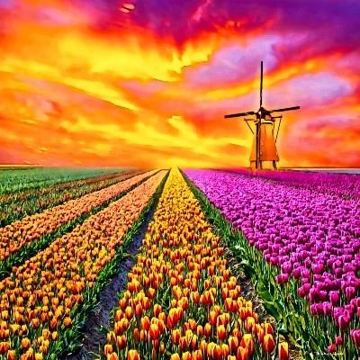 Netherland Tulip Sunset